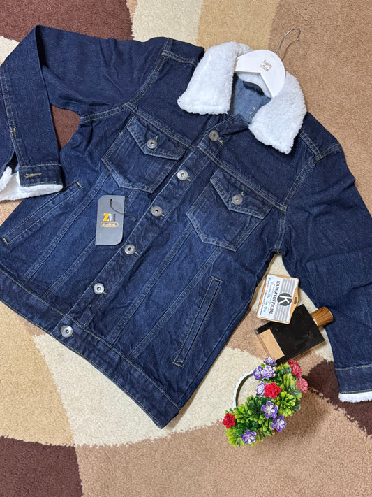 Fur-Collar Winter Denim Jacket
