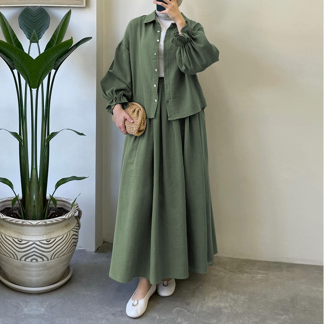 Muslin-Feel Georgette 2-Piece Outfit – Soft, Flowy & Chic