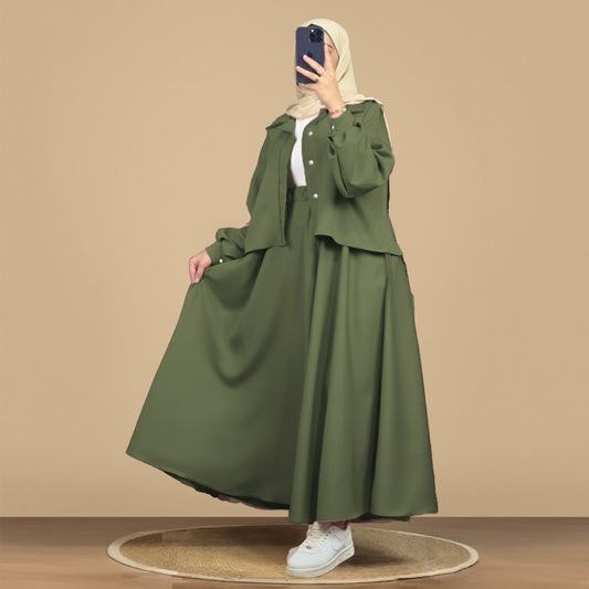 Luxe Mint Korean Georgette Dress With Inner