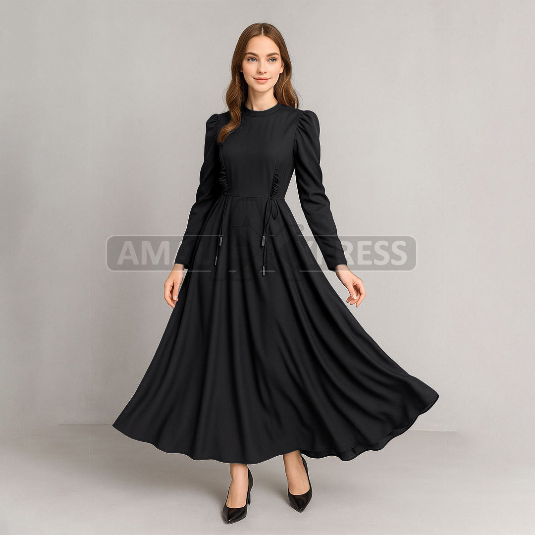 Elegant Flared Maxi Dress Amal Xpress Elegant Flared Maxi Dress Amal Xpress