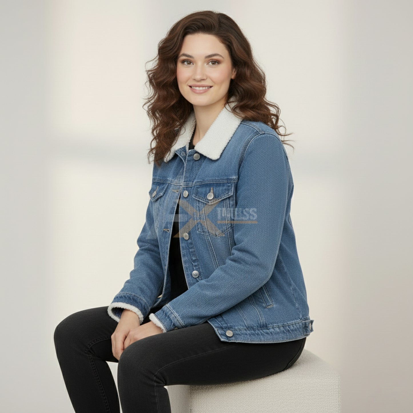 Fur-Collar Winter Denim Jacket