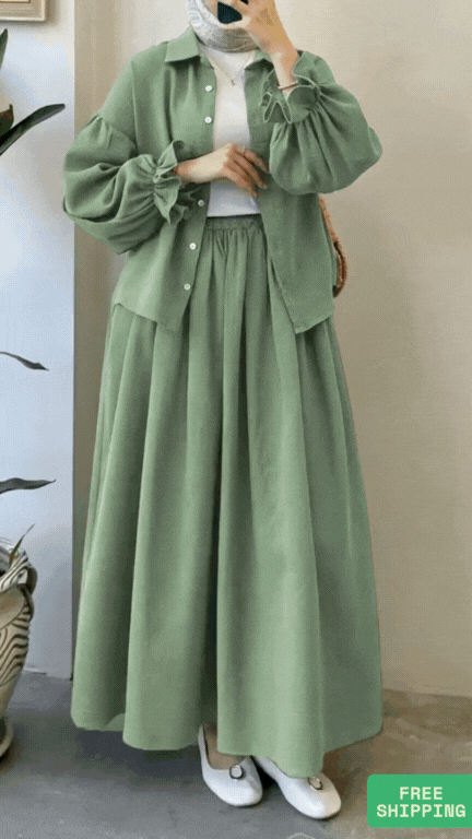 Muslin-Feel Georgette 2-Piece Outfit – Soft, Flowy & Chic