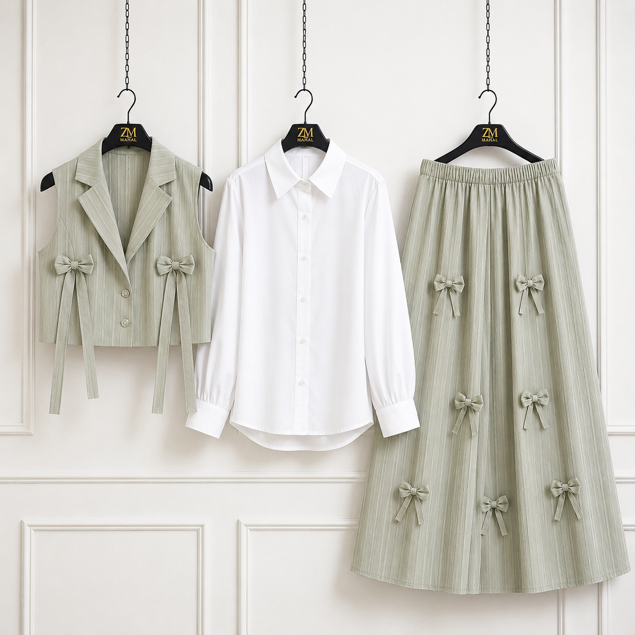 Bow Detail Skirt Set