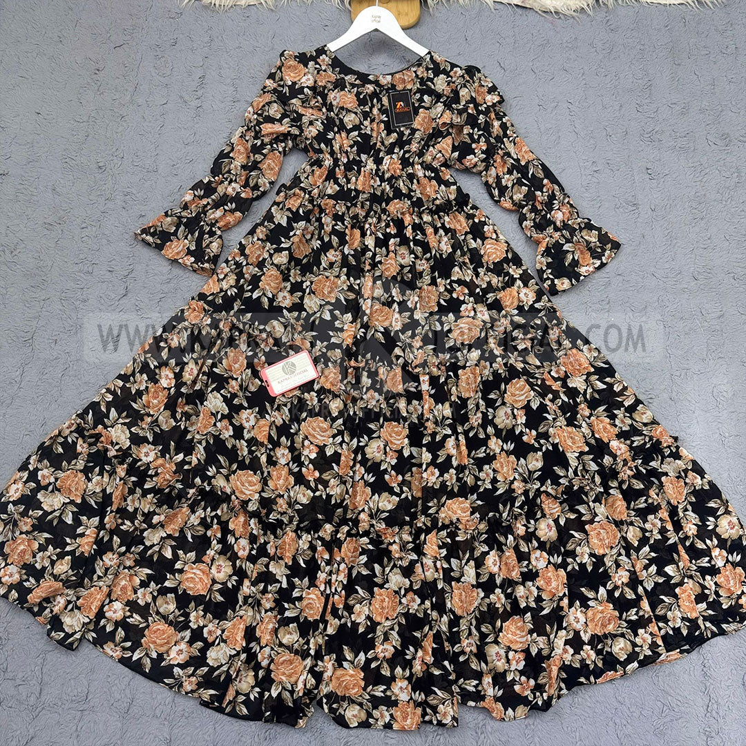 Chiffon 360 Frock – Unveil the Latest Prints A1