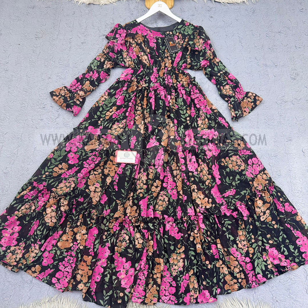 Chiffon 360 Frock – Unveil the Latest Prints A1