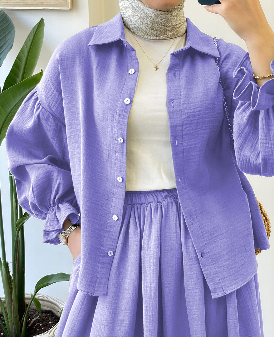 Muslin-Feel Georgette 2-Piece Outfit – Soft, Flowy & Chic