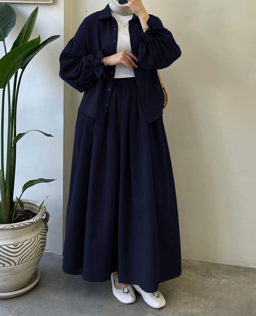 Muslin-Feel Georgette 2-Piece Outfit – Soft, Flowy & Chic