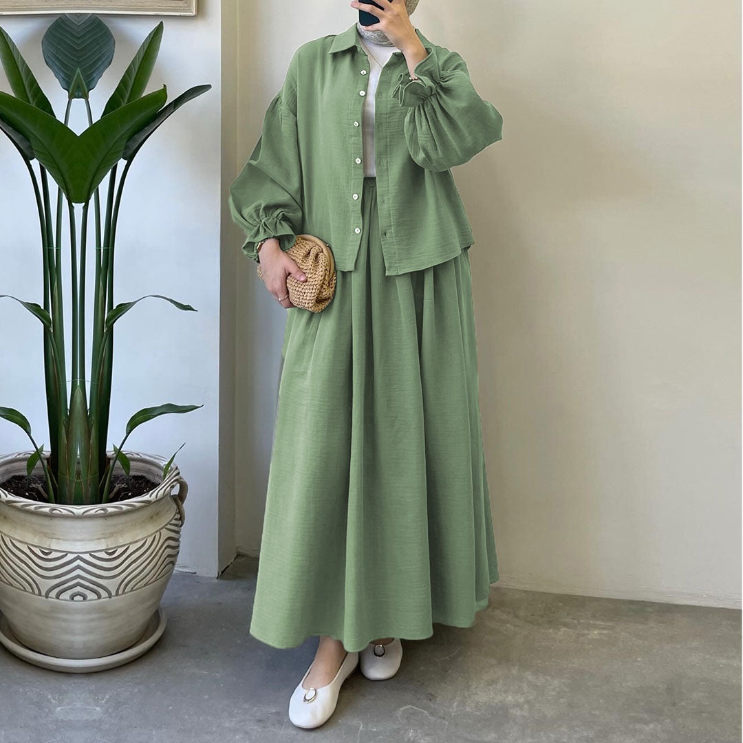 Muslin-Feel Georgette 2-Piece Outfit – Soft, Flowy & Chic