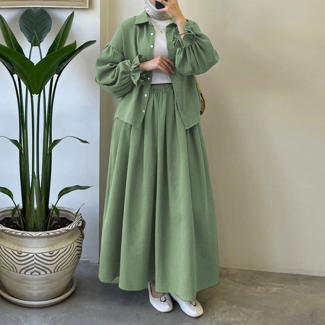 Muslin-Feel Georgette 2-Piece Outfit – Soft, Flowy & Chic