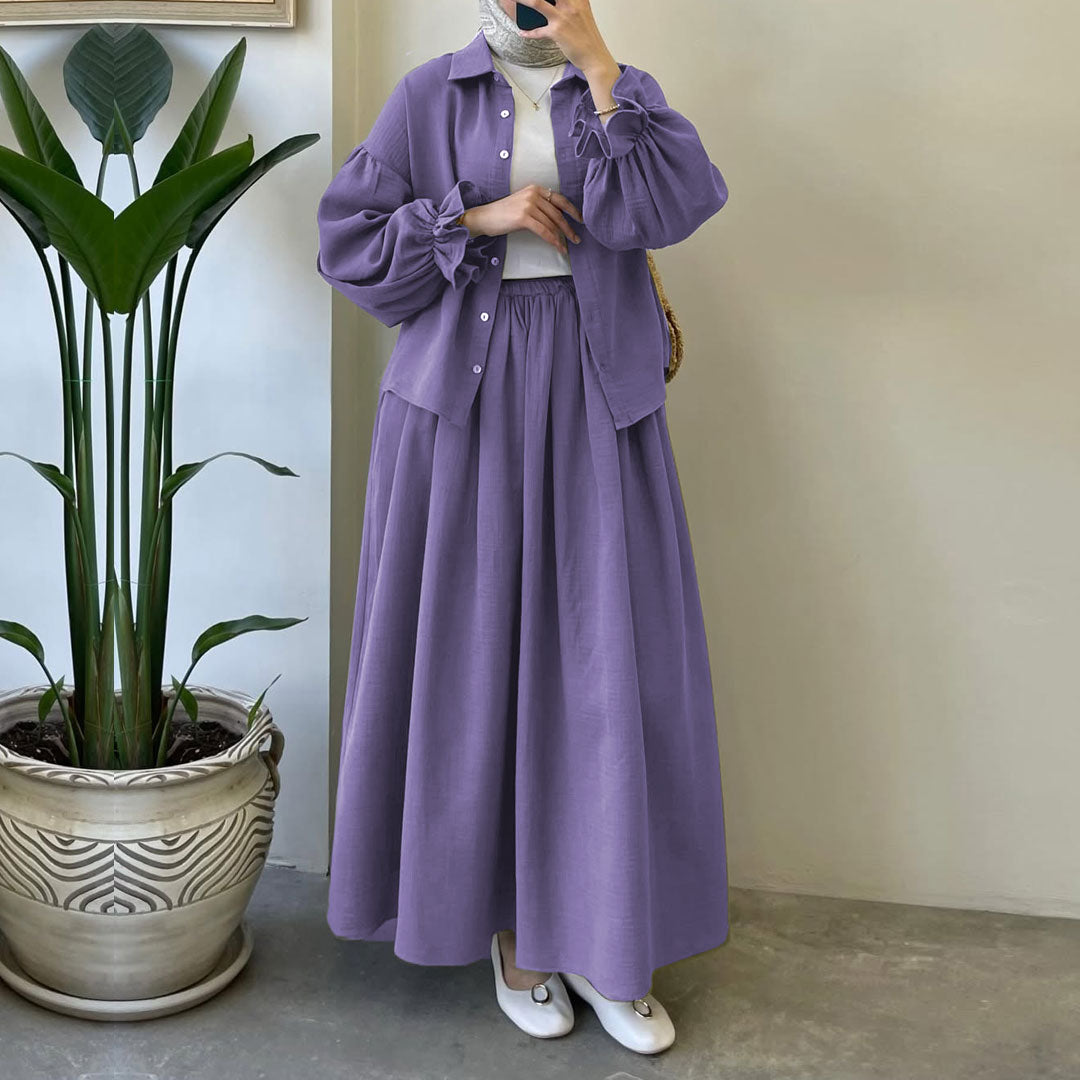 Muslin-Feel Georgette 2-Piece Outfit – Soft, Flowy & Chic