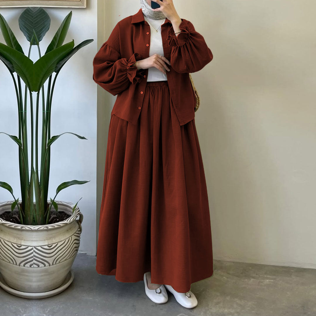 Muslin-Feel Georgette 2-Piece Outfit – Soft, Flowy & Chic