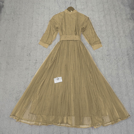 Pearls Soft Net Maxi Dress