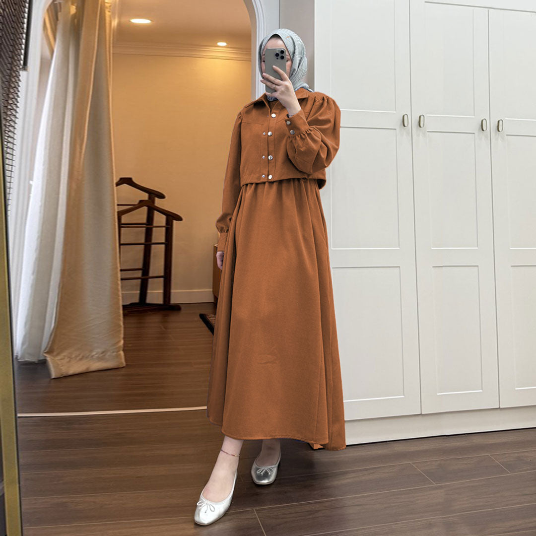 Buttoned Zarif Modest Dress