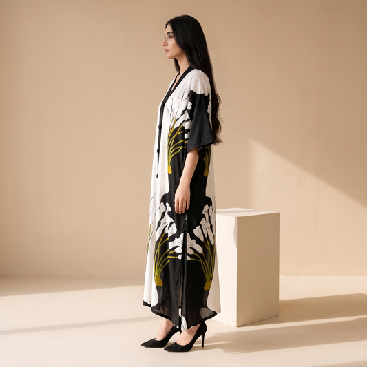 Zahr-e-Noor Floral Turkish Kaftan ZM-009