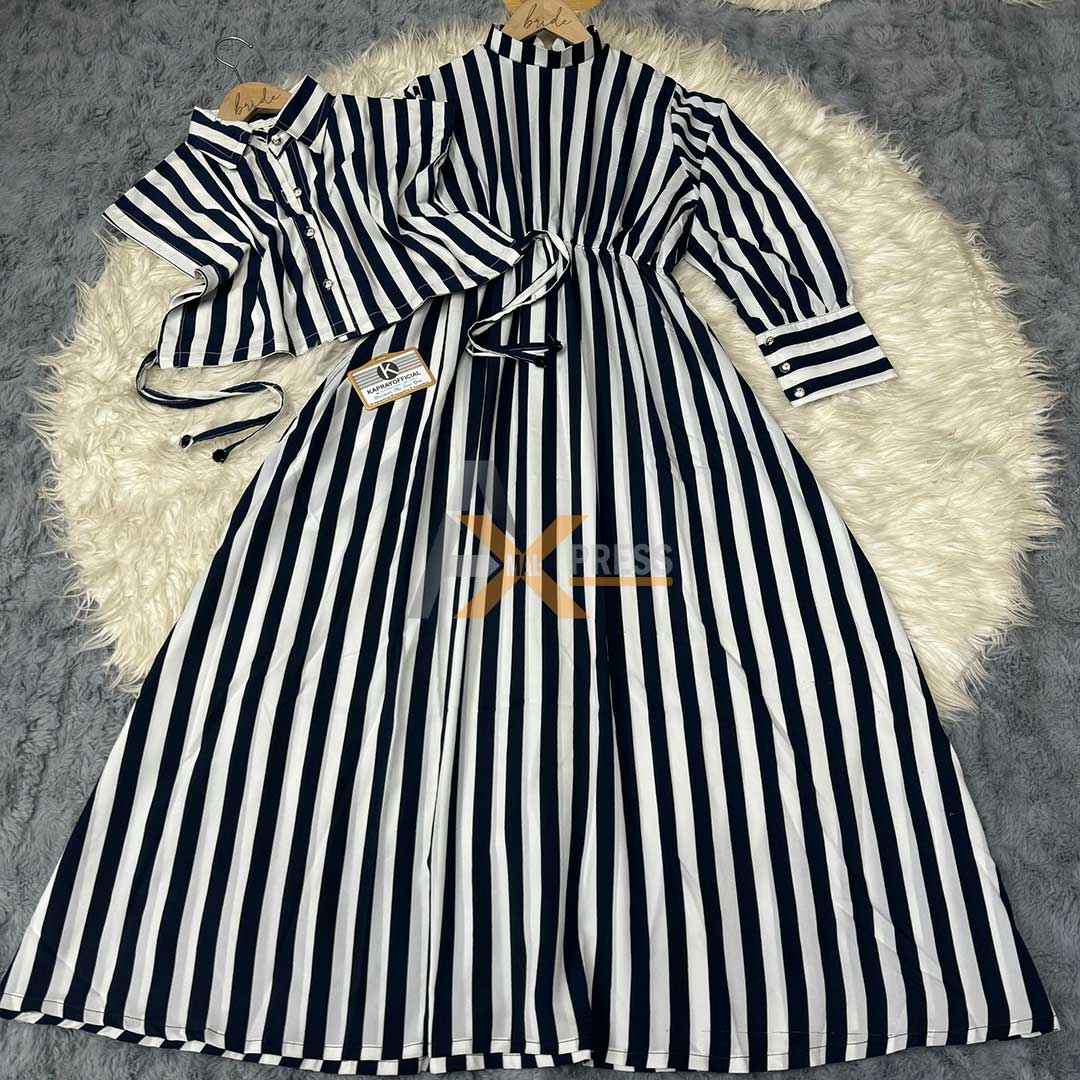 Striped Elegance Maxi Set – AM-23