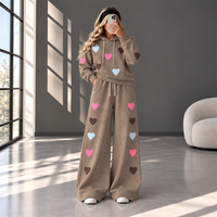 Love Hearts Baggy Hoodie & Wide Leg Flapper 2 Piece Set