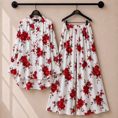 Floral Bloom Shirt & Palazzo Co-Ord Set