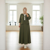 Luxe Mint Korean Georgette Dress With Inner