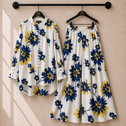 Floral Bloom Shirt & Palazzo Co-Ord Set
