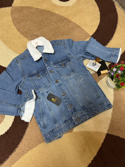 Fur-Collar Winter Denim Jacket