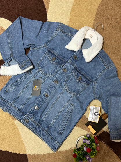 Fur-Collar Winter Denim Jacket