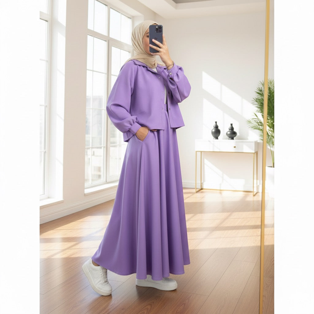 Luxe Mint Korean Georgette Dress With Inner