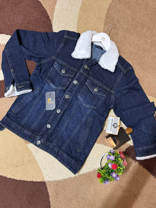 Fur-Collar Winter Denim Jacket