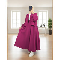 Luxe Mint Korean Georgette Dress With Inner