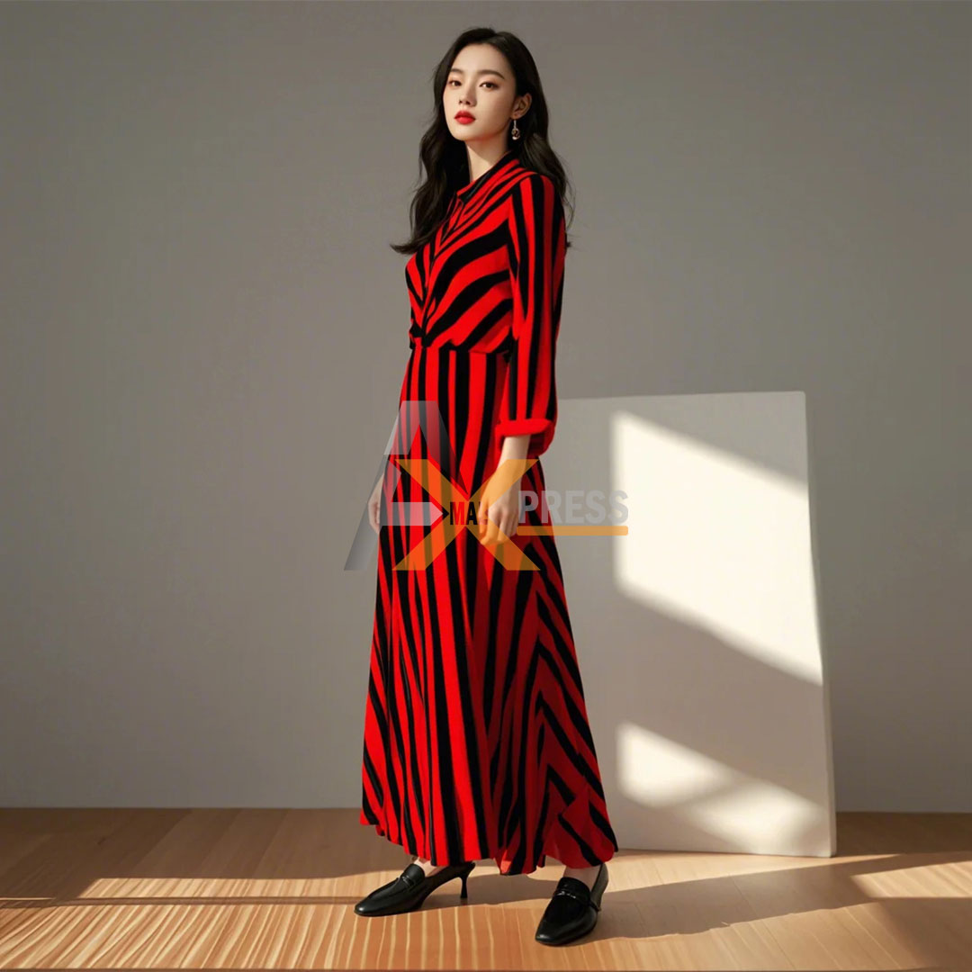 Zebra Button Maxi Dress