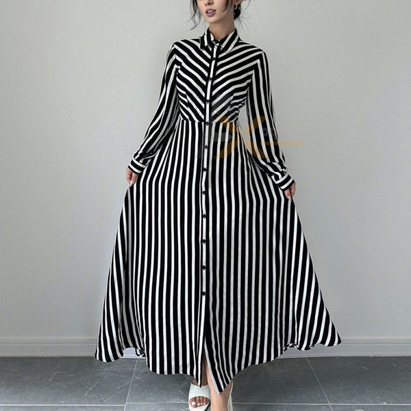 Zebra Button Maxi Dress