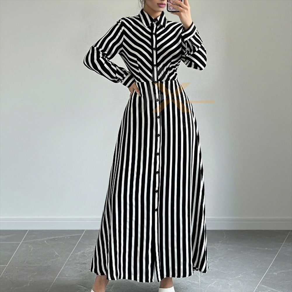 Zebra Button Maxi Dress