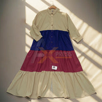 Multi-Color Front Open Abaya Frock