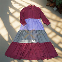 Multi-Color Front Open Abaya Frock