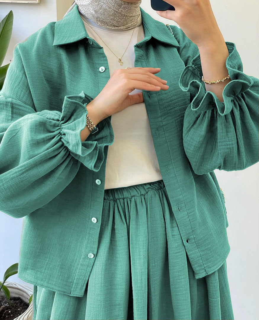 Muslin-Feel Georgette 2-Piece Outfit – Soft, Flowy & Chic