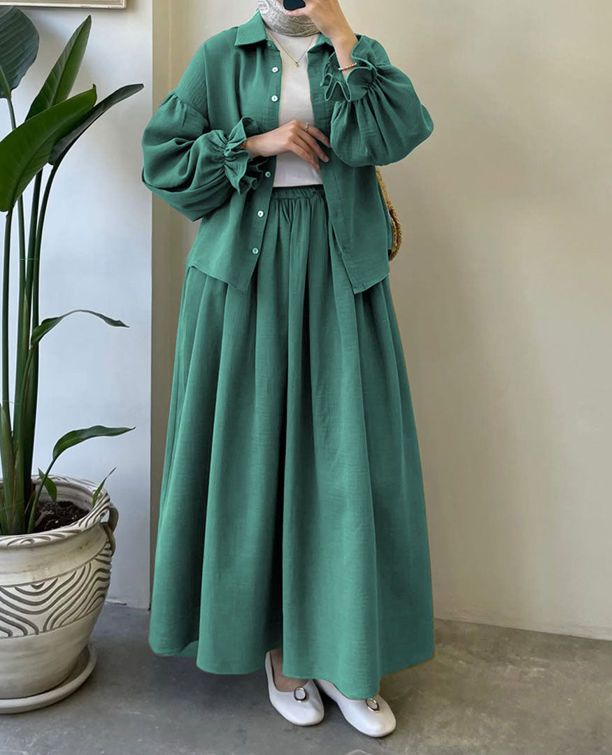 Muslin-Feel Georgette 2-Piece Outfit – Soft, Flowy & Chic