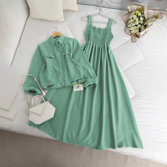 Modest Chic Button Jacket Maxi