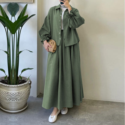 Muslin-Feel Georgette 2-Piece Outfit – Soft, Flowy & Chic