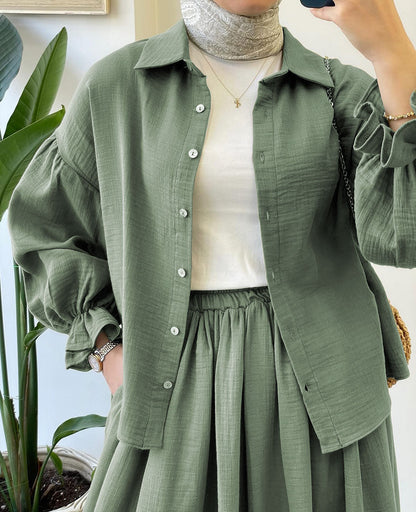 Muslin-Feel Georgette 2-Piece Outfit – Soft, Flowy & Chic