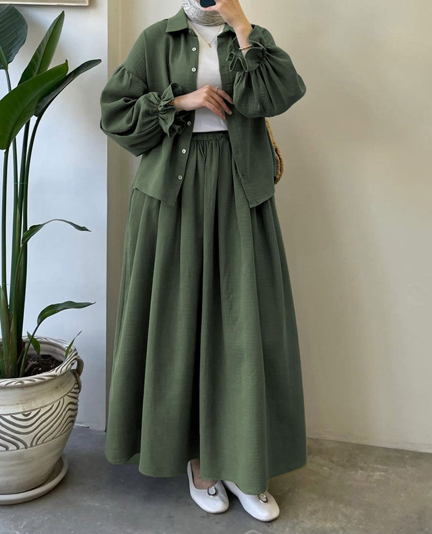 Muslin-Feel Georgette 2-Piece Outfit – Soft, Flowy & Chic