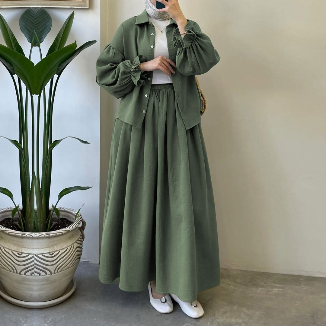 Muslin-Feel Georgette 2-Piece Outfit – Soft, Flowy & Chic