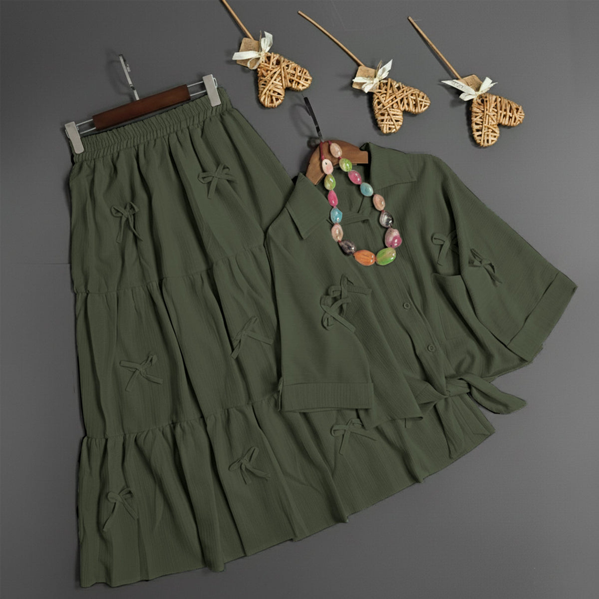 Luxe Bow Ribbon Charm 2-Piece Ensemble
