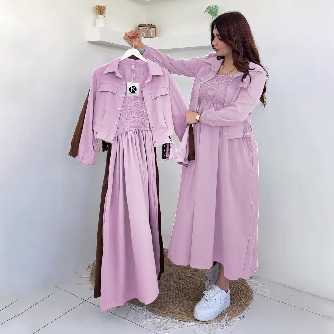 Modest Chic Button Jacket Maxi