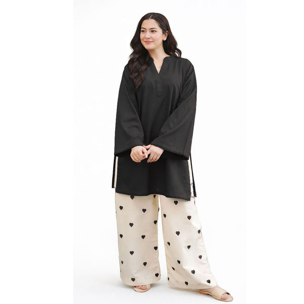 Heart Embroidered Khaddar 2-Piece Set