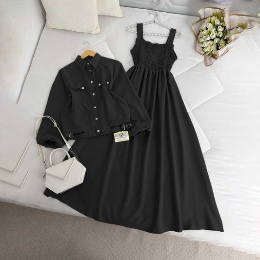 Modest Chic Button Jacket Maxi