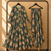 Bonanza Style 2 Piece Floral Frock with Dupatta