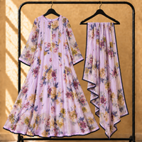 Bonanza Style 2 Piece Floral Frock with Dupatta
