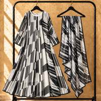 Bonanza Style 2 Piece Floral Frock with Dupatta