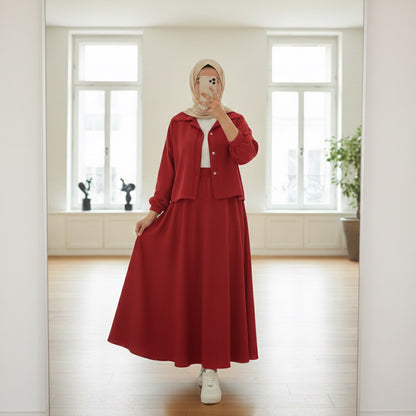 Luxe Mint Korean Georgette Dress With Inner