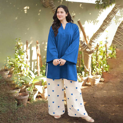 Heart Embroidered Khaddar 2-Piece Set