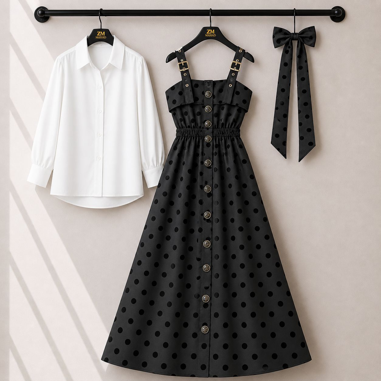 Floral Strap Maxi Dress with Shirt – Elegant Women Outfit K1